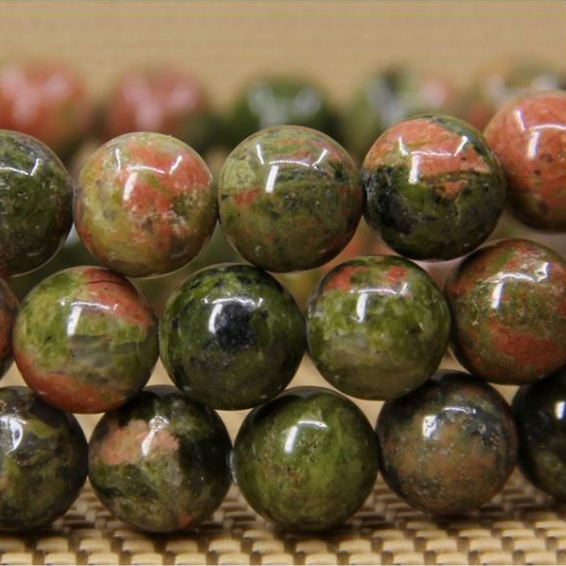 Unakite 8mm beads Gemstone Bracelet