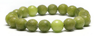 Vesuvianite Diamond Cut 10mm Beads Bracelet