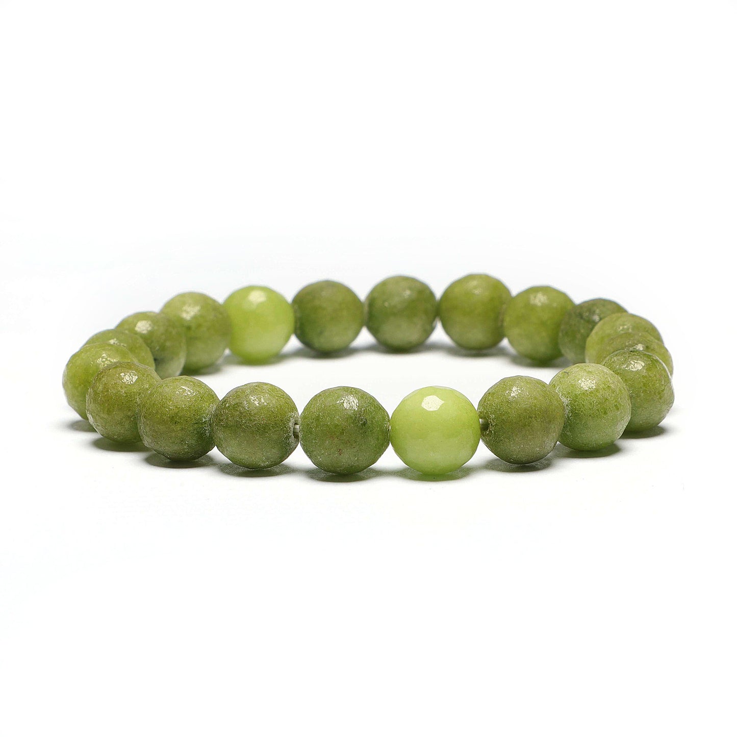 Vesuvianite Diamond Cut 10mm Beads Bracelet