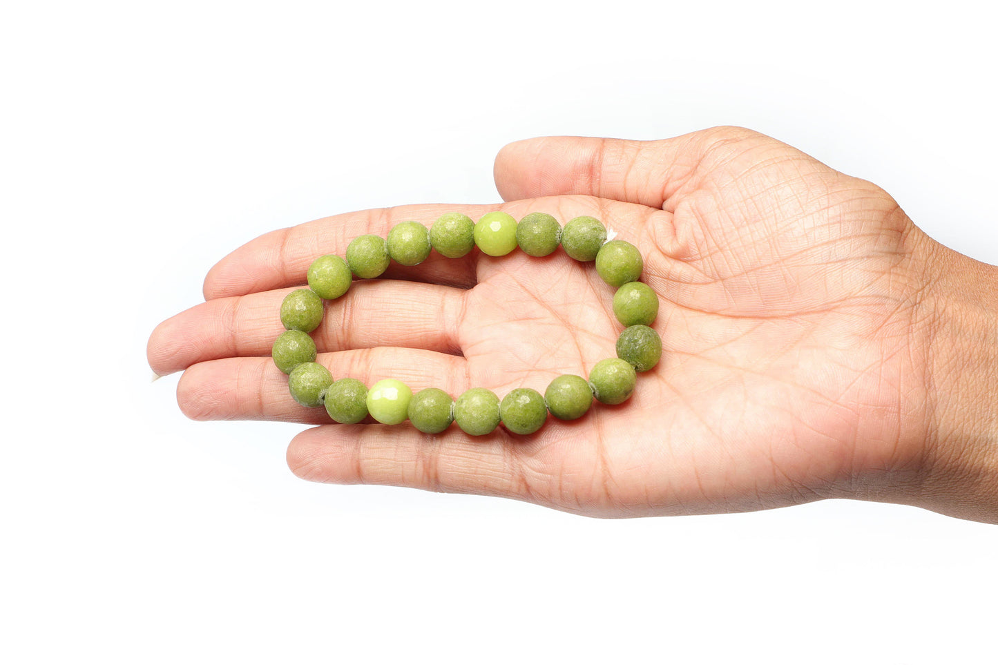 Vesuvianite Diamond Cut 10mm Beads Bracelet