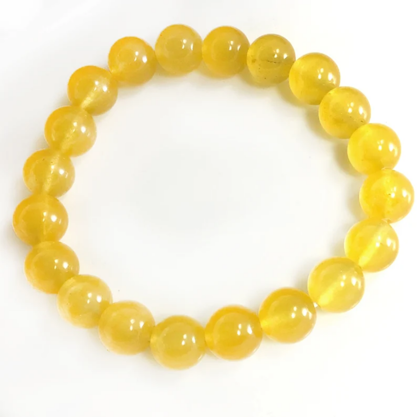 Yellow Jade Gemstone 08mm beads Bracelet