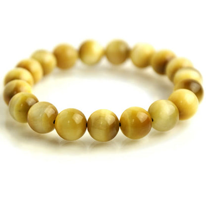 Yellow Cat's Eye 08mm beads Healing Bracelet