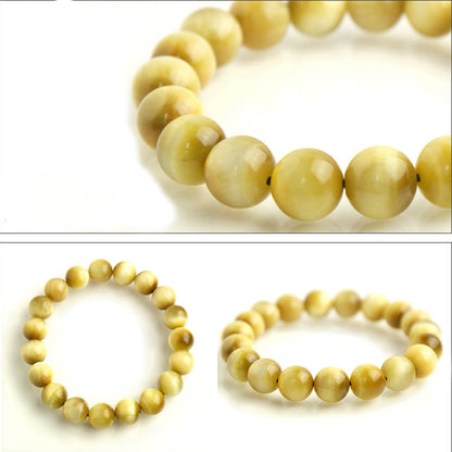 Yellow Cat's Eye 08mm beads Healing Bracelet