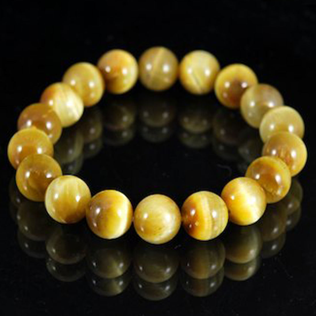 Yellow Cat's Eye 08mm beads Healing Bracelet