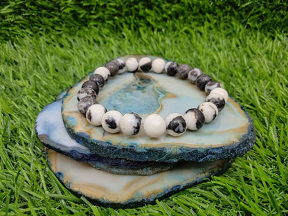 Zebra Jasper 08mm beads Bracelet