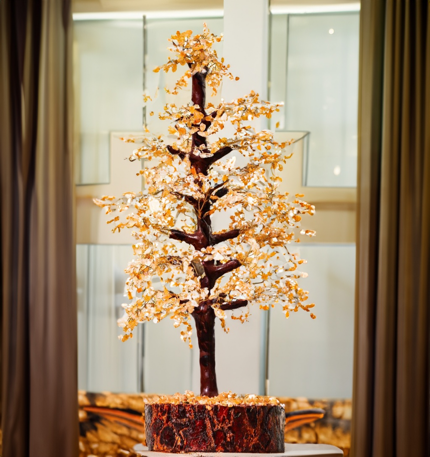 Large 1000 Beads Citrine Gemstone Tree Home Decor