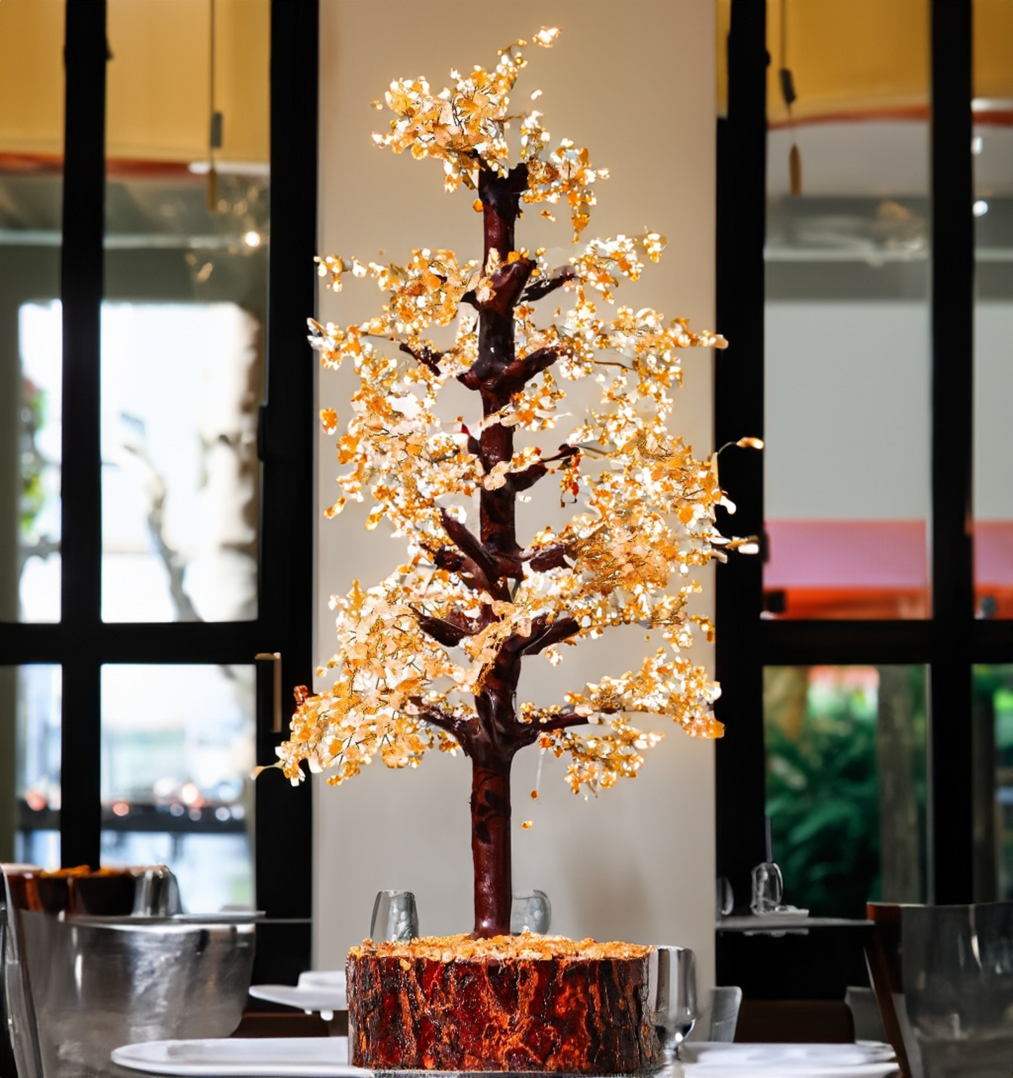 Large 1000 Beads Citrine Gemstone Tree Home Decor