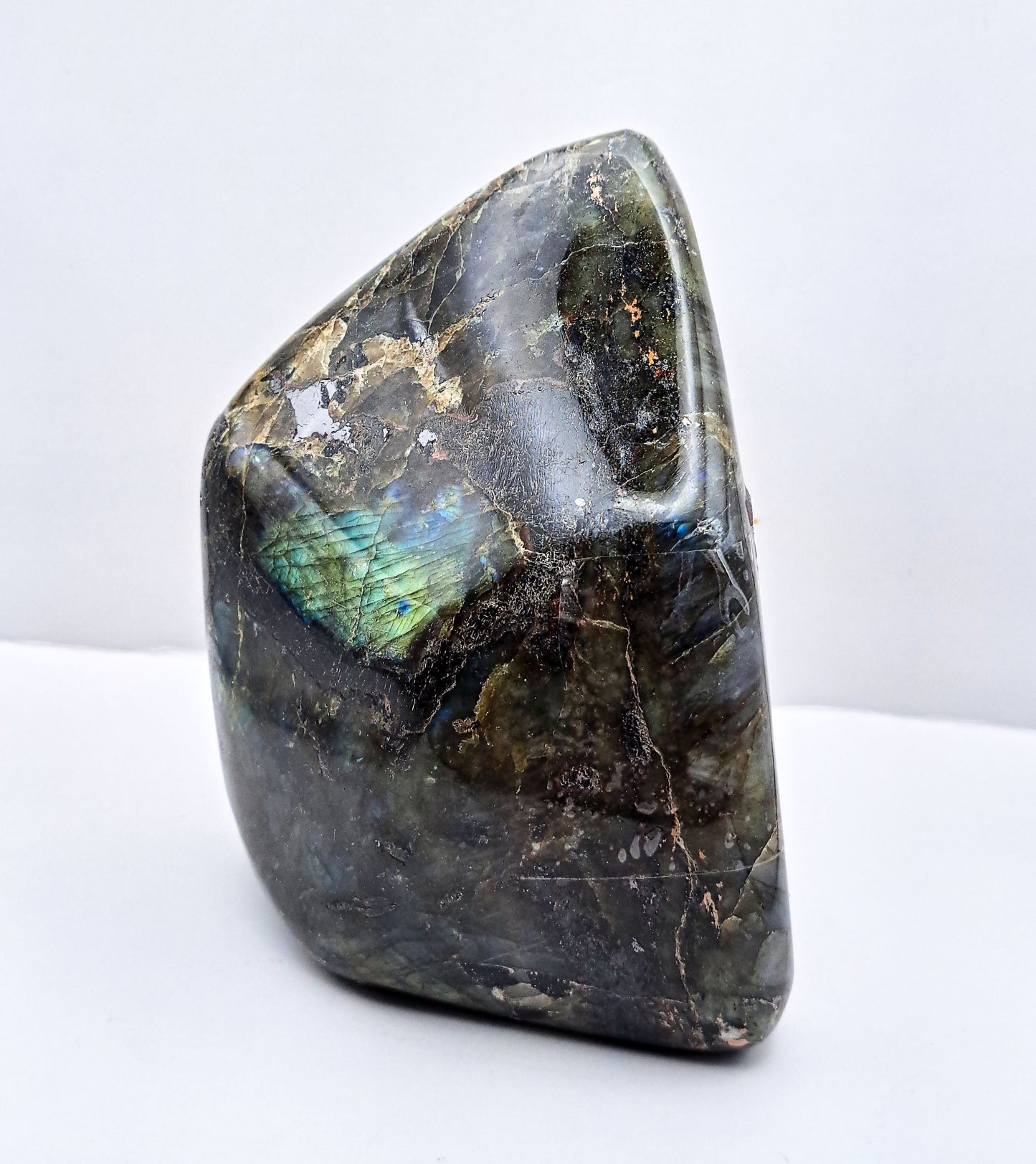 Polished Labradorite Freeform: High Flash Free Standing Crystal Display Specimen