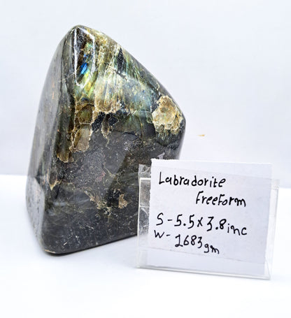 Polished Labradorite Freeform: High Flash Free Standing Crystal Display Specimen