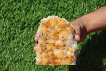 Citrine Geode Cathedral Crystal Cluster - 4.1X3.5X3 Inch(2.99Lb)