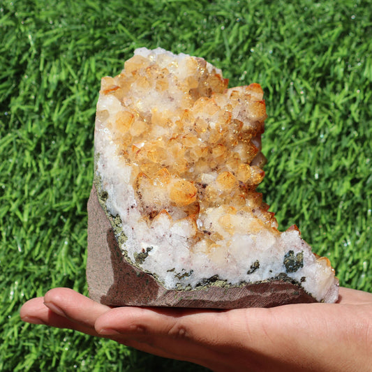 Citrine Geode cathedral crystal cluster - 4.9X3.1X5 Inch(2.46Lb)