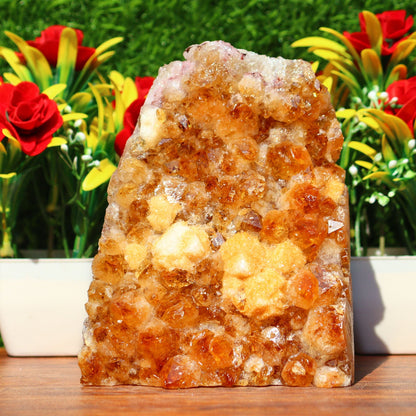 Citrine Geode cathedral crystal cluster - 5.3X4X3.3 Inch(3.71Lb)