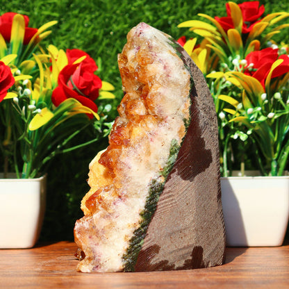 Citrine Geode cathedral crystal cluster - 5.3X4X3.3 Inch(3.71Lb)