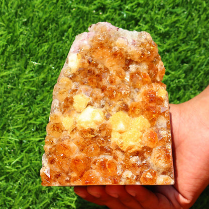 Citrine Geode cathedral crystal cluster - 5.3X4X3.3 Inch(3.71Lb)