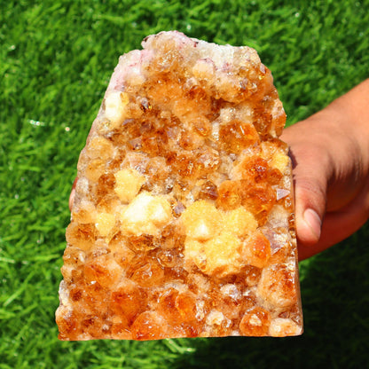 Citrine Geode cathedral crystal cluster - 5.3X4X3.3 Inch(3.71Lb)