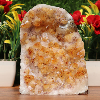 Citrine Geode cathedral crystal cluster - 4X4X5.5 Inch(3.71Lb)