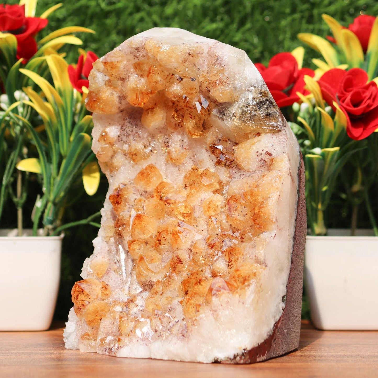 Citrine Geode cathedral crystal cluster - 4X4X5.5 Inch(3.71Lb)