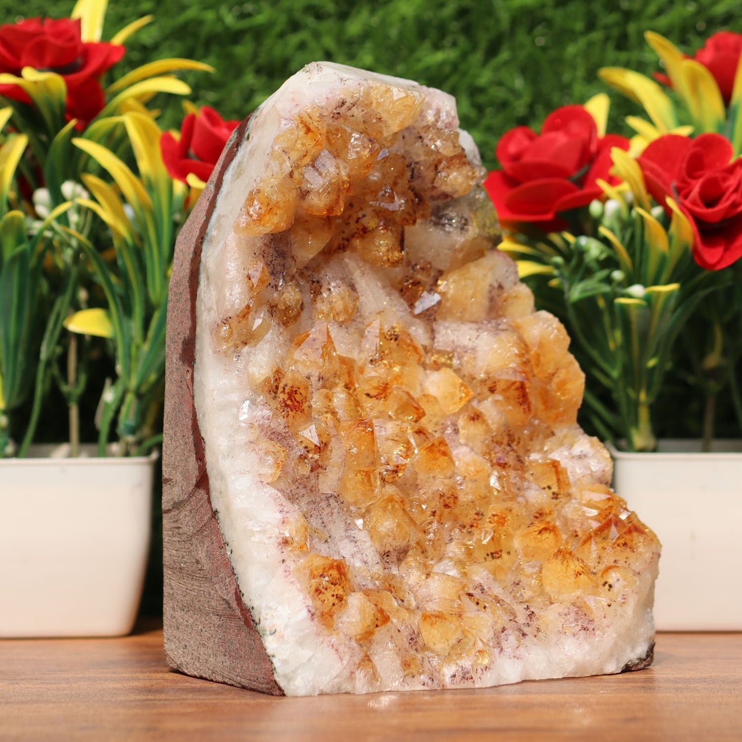 Citrine Geode cathedral crystal cluster - 4X4X5.5 Inch(3.71Lb)