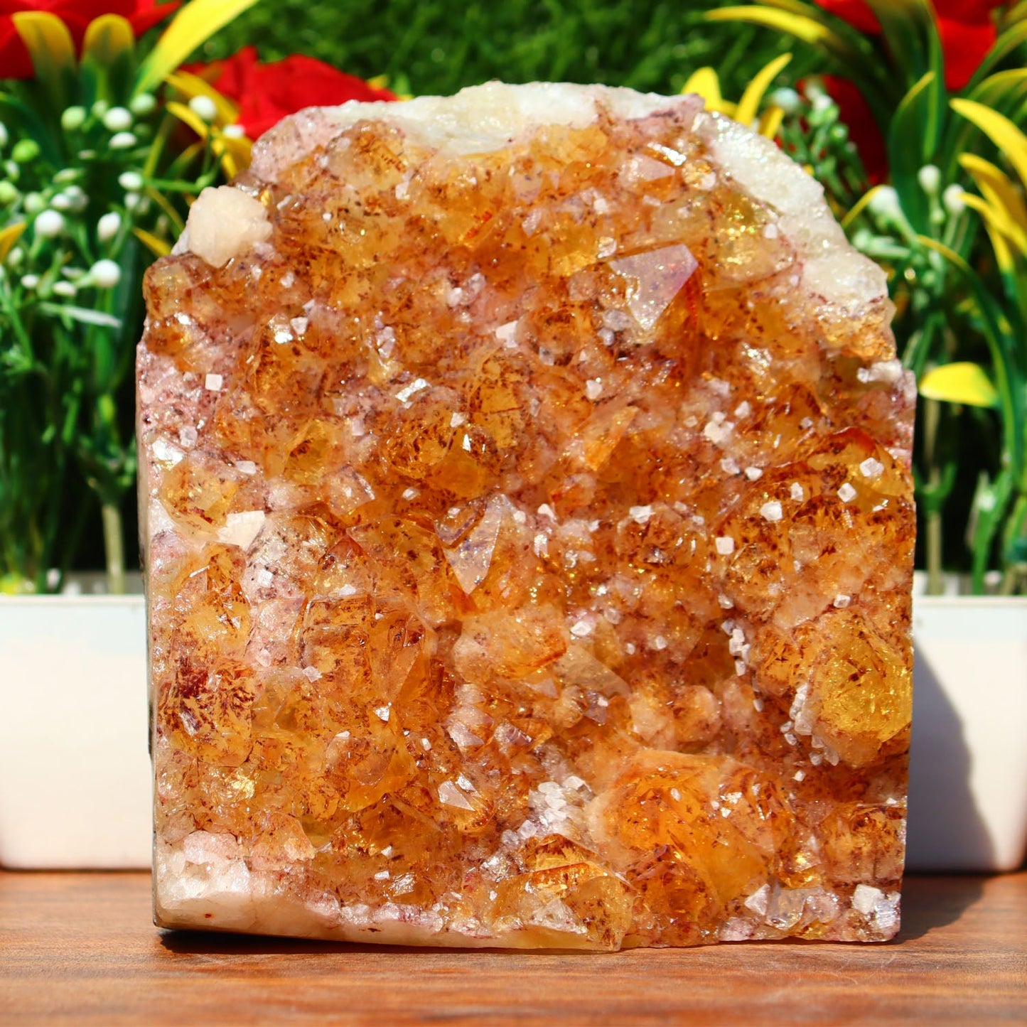 Citrine Geode Cathedral Crystal Cluster - 5X4.2X4.4 Inch(4.09Lb)