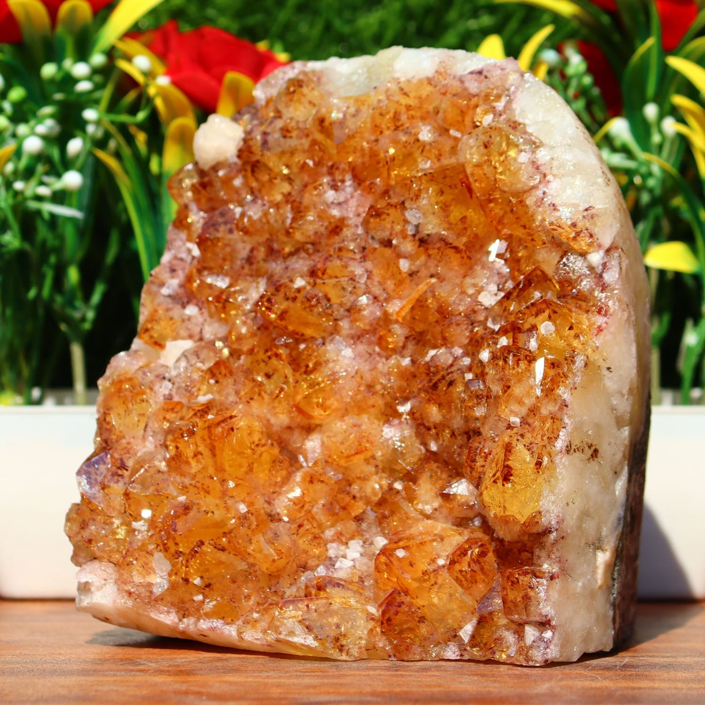 Citrine Geode Cathedral Crystal Cluster - 5X4.2X4.4 Inch(4.09Lb)