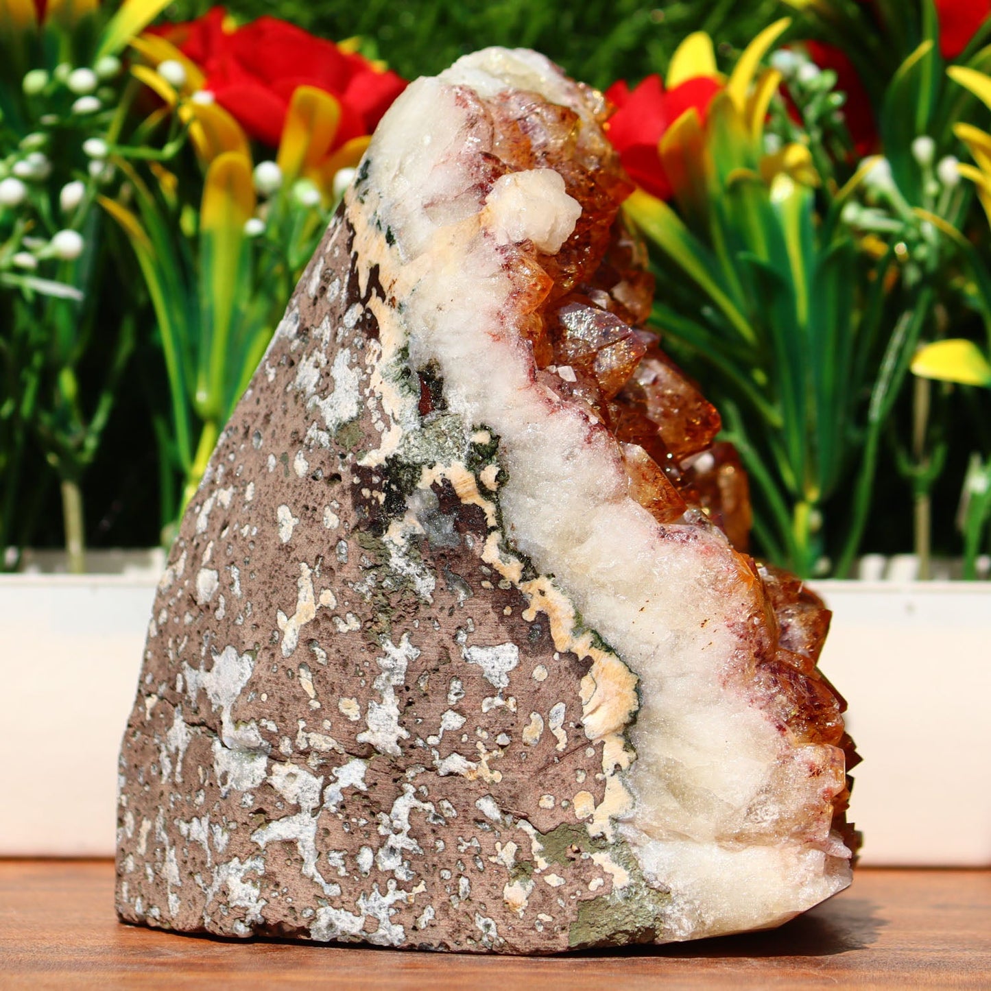 Citrine Geode Cathedral Crystal Cluster - 5X4.2X4.4 Inch(4.09Lb)