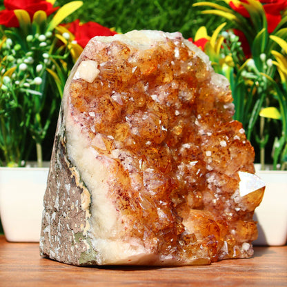 Citrine Geode Cathedral Crystal Cluster - 5X4.2X4.4 Inch(4.09Lb)