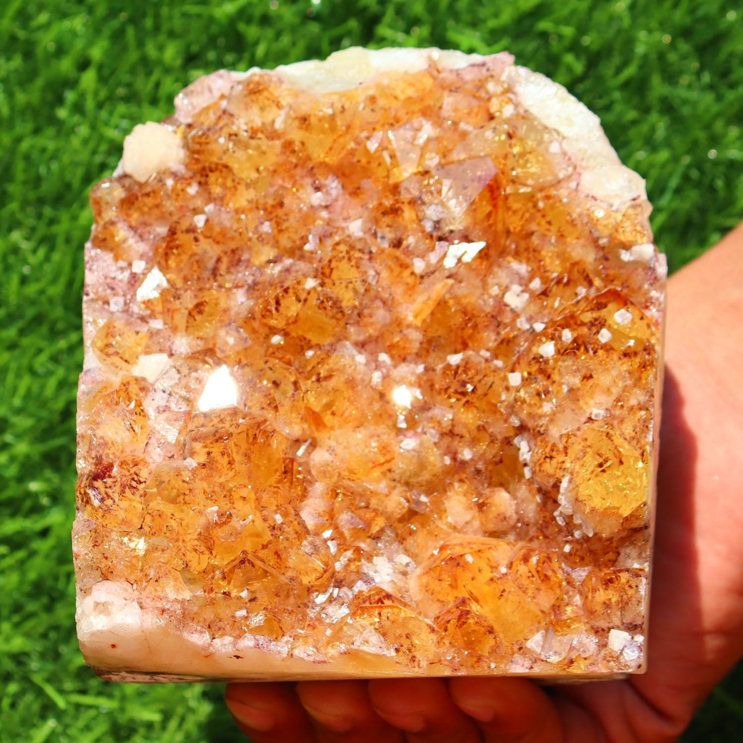 Citrine Geode Cathedral Crystal Cluster - 5X4.2X4.4 Inch(4.09Lb)