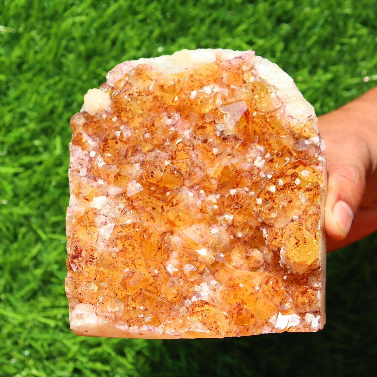 Citrine Geode Cathedral Crystal Cluster - 5X4.2X4.4 Inch(4.09Lb)