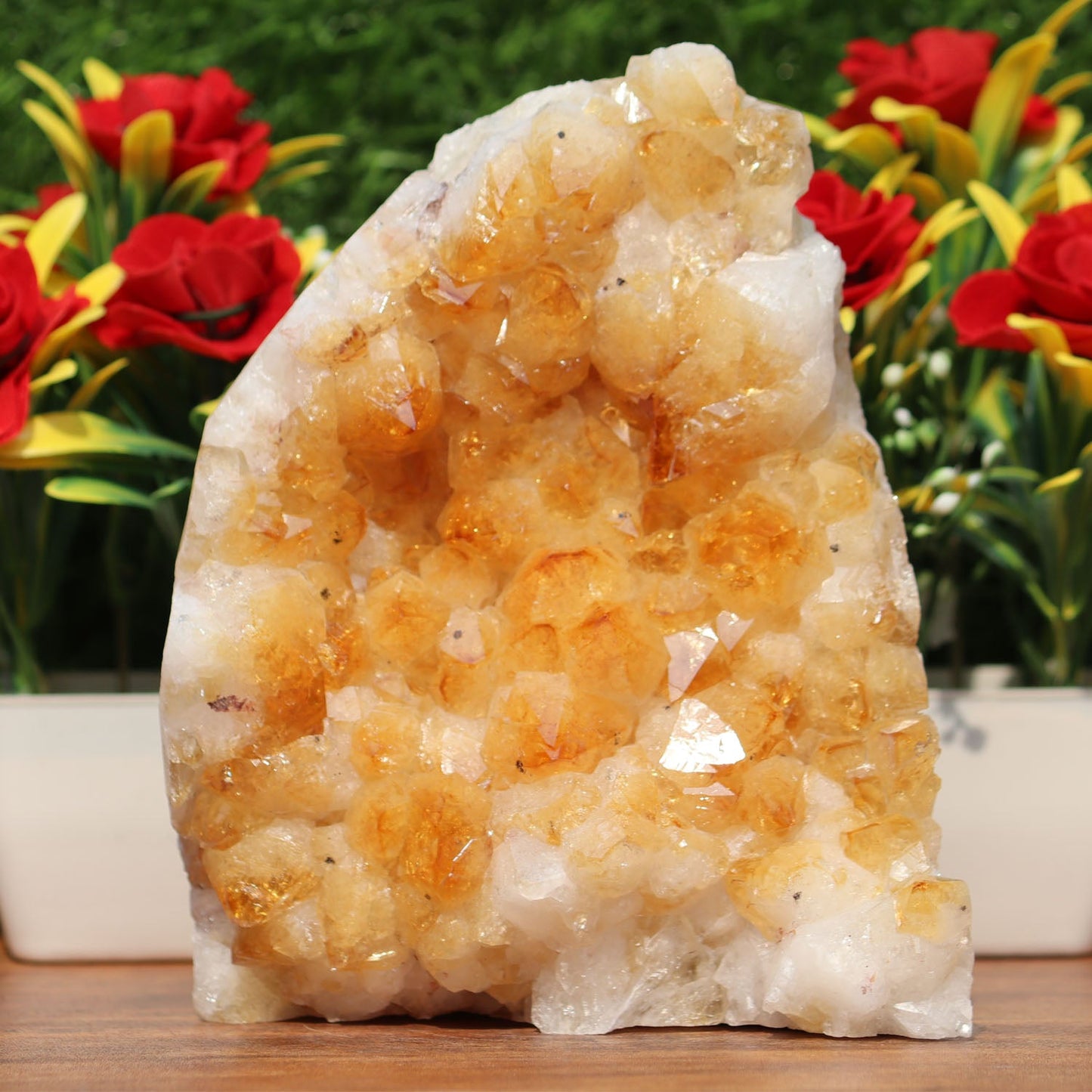 Citrine Geode cathedral crystal cluster - 4X5X6 Inch(4.59Lb)