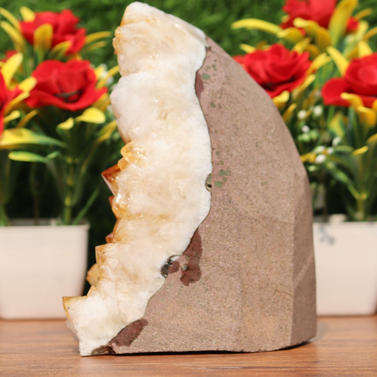 Citrine Geode cathedral crystal cluster - 4X5X6 Inch(4.59Lb)