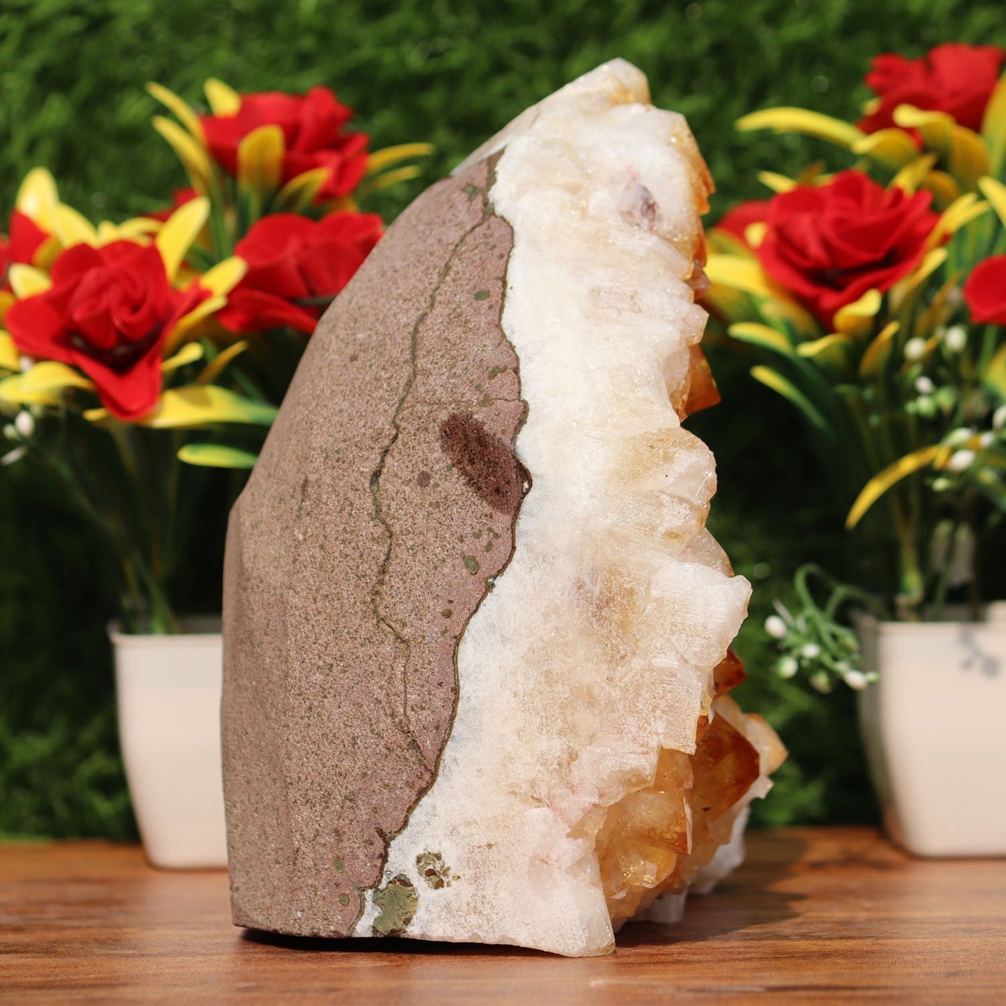 Citrine Geode cathedral crystal cluster - 4X5X6 Inch(4.59Lb)