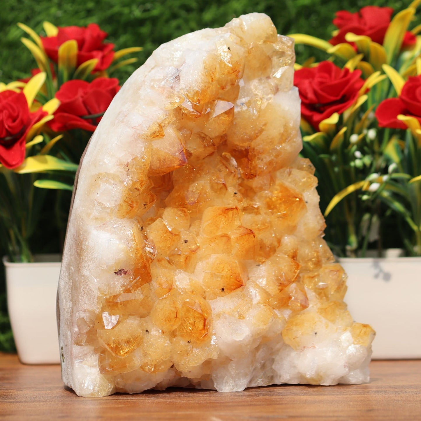 Citrine Geode cathedral crystal cluster - 4X5X6 Inch(4.59Lb)