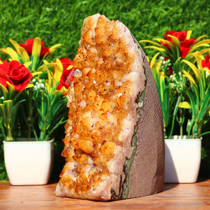 Citrine Geode cathedral crystal cluster - 6.8X4.4X3.2 Inch(4.64Lb)