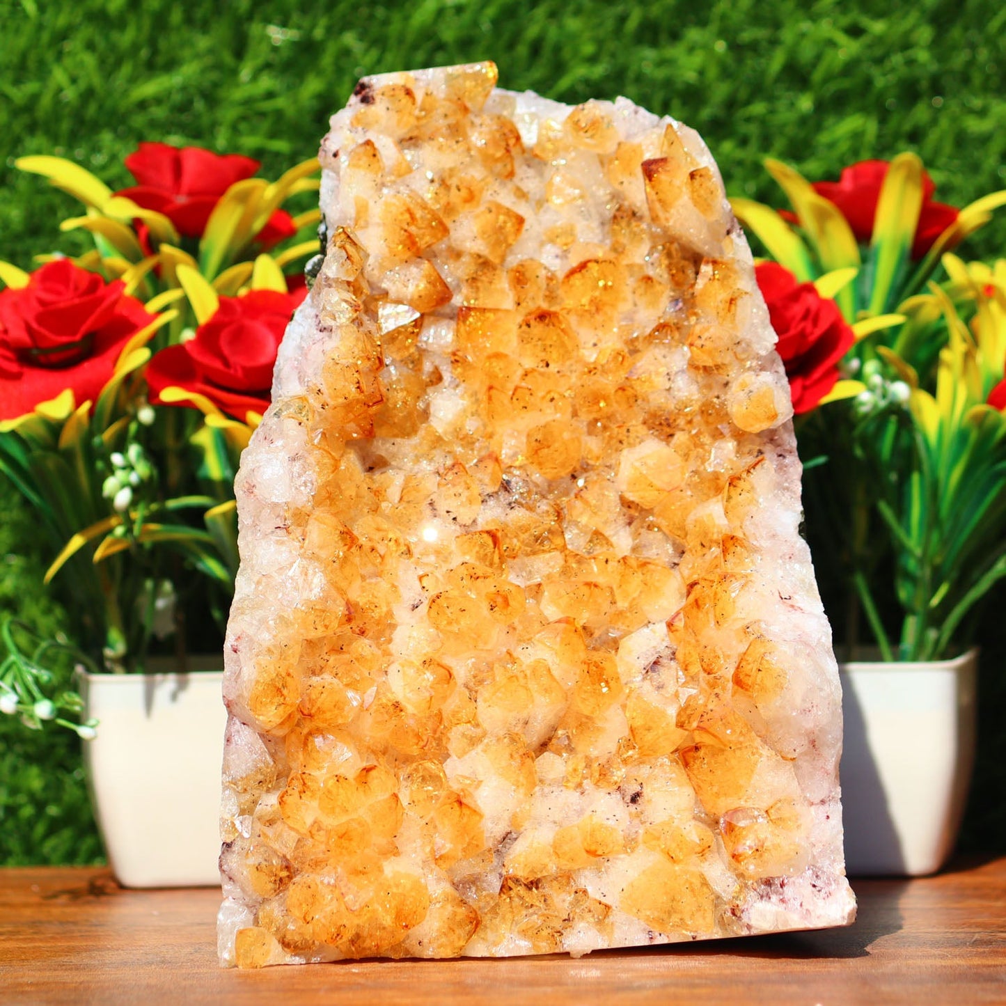 Citrine Geode cathedral crystal cluster - 7X4.6X3.8 Inch(5.03b)