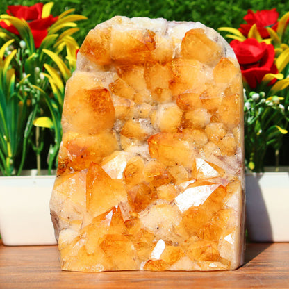 Citrine Geode cathedral crystal cluster - 5.6X4.4X4.2 Inch(5.63Lb)