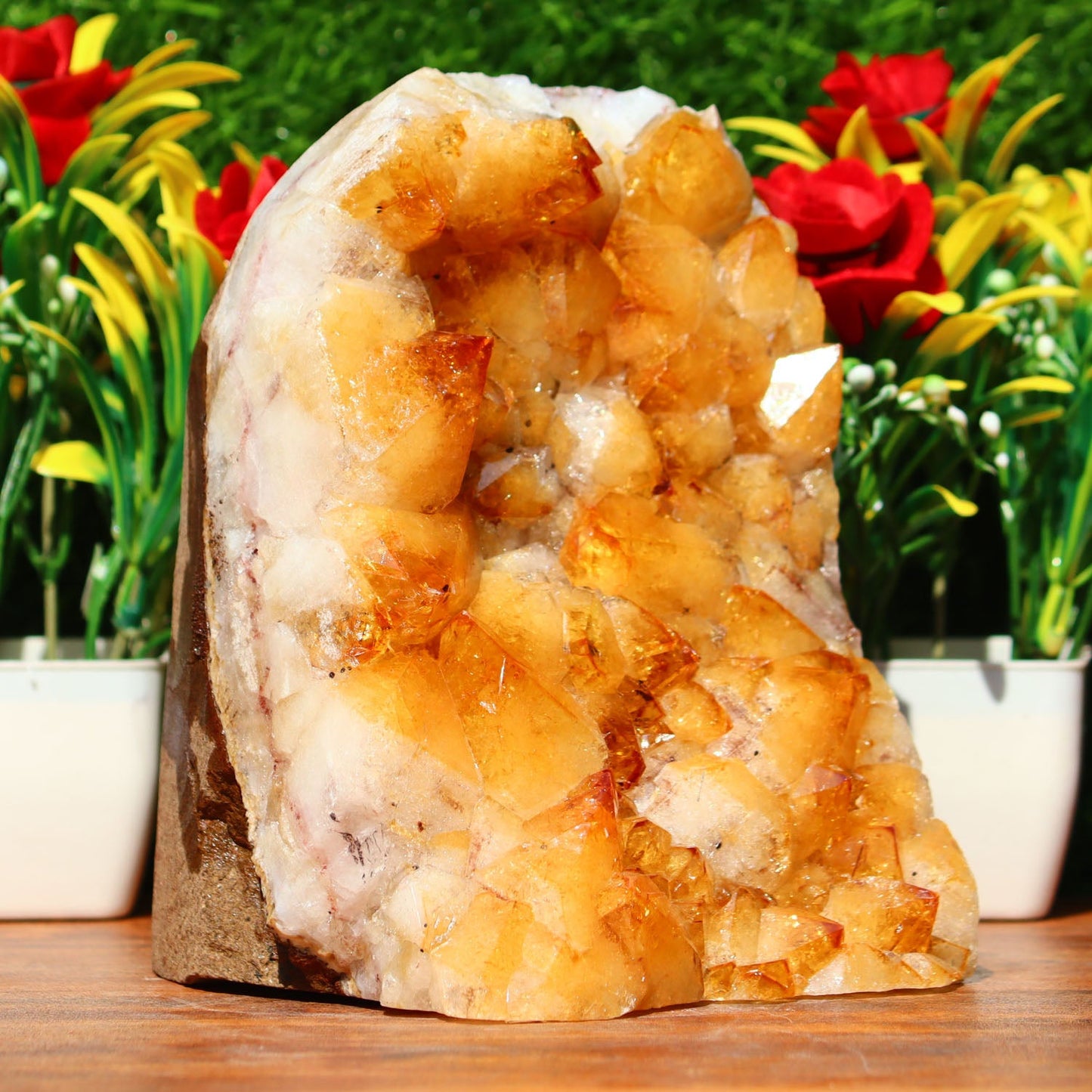 Citrine Geode cathedral crystal cluster - 5.6X4.4X4.2 Inch(5.63Lb)