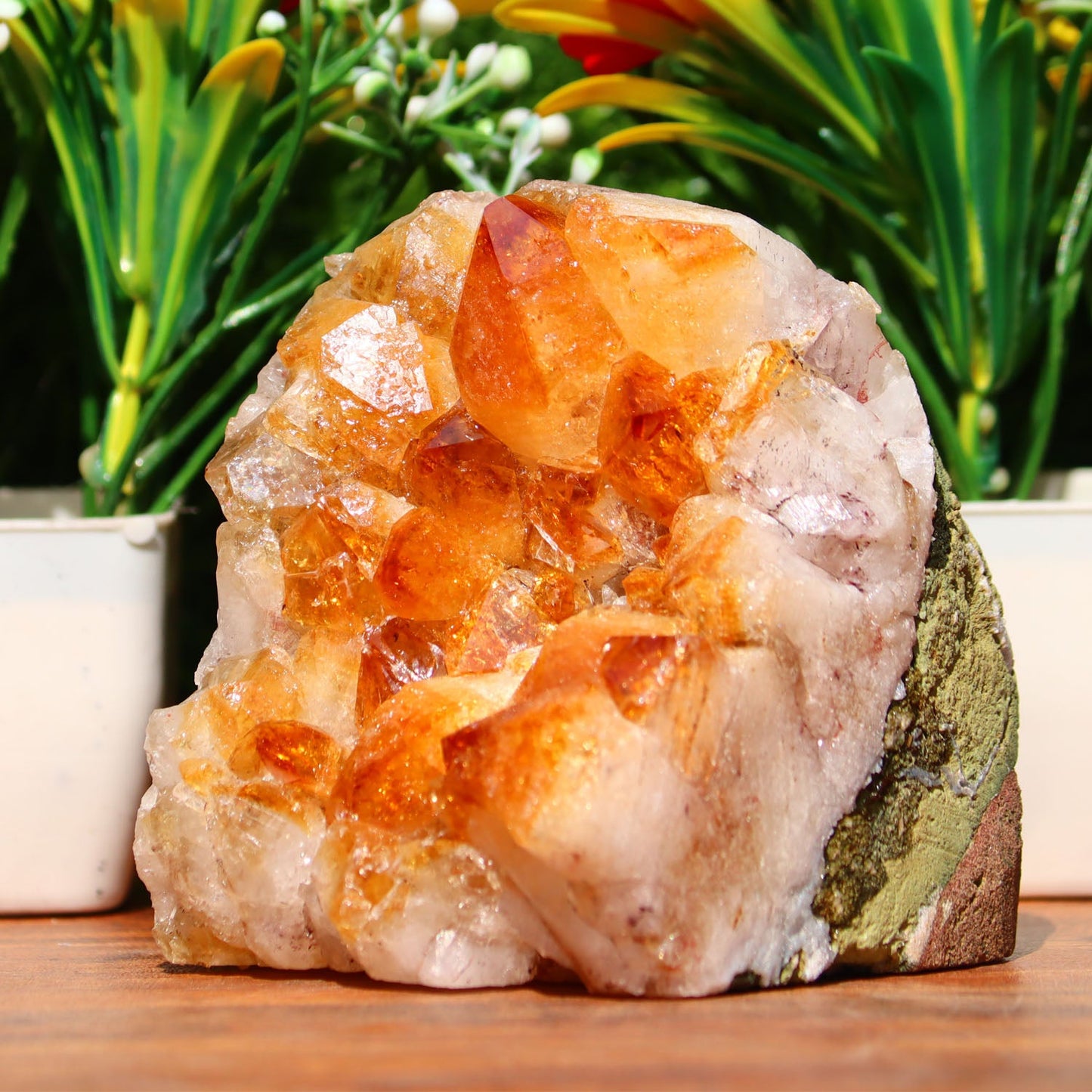 Citrine Geode cathedral crystal cluster - 3.2X2.8X3.1 Inch(1.35Lb)