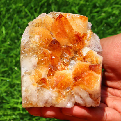 Citrine Geode cathedral crystal cluster - 3.2X2.8X3.1 Inch(1.35Lb)