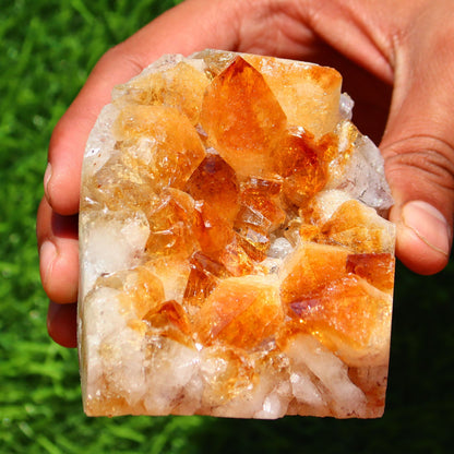 Citrine Geode cathedral crystal cluster - 3.2X2.8X3.1 Inch(1.35Lb)