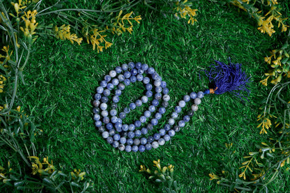 Sodalite Prayer Beads Jaap Mala | 108+1 Beads | 8mm Beads | Spiritual Mala