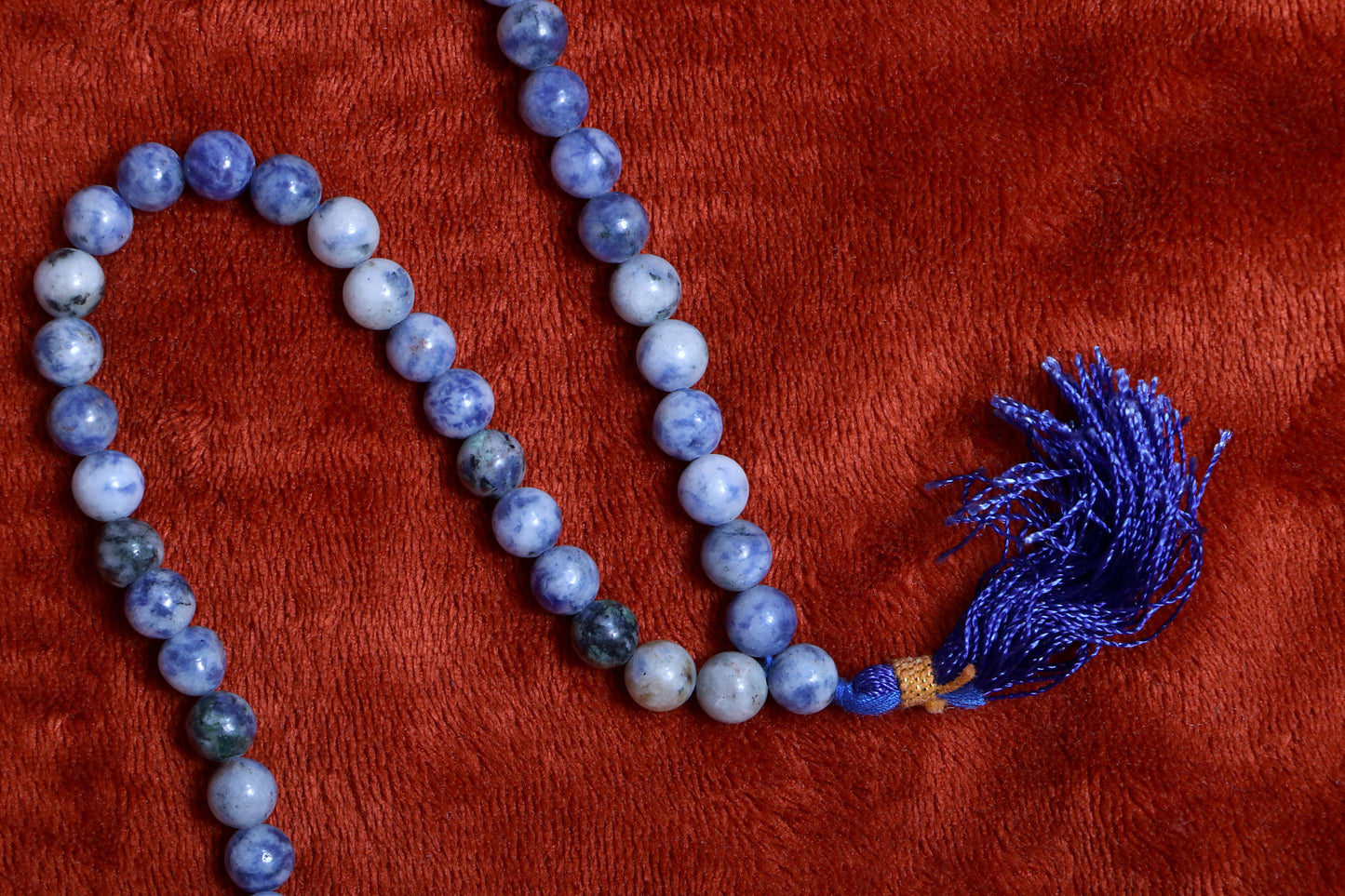 Sodalite Prayer Beads Jaap Mala | 108+1 Beads | 8mm Beads | Spiritual Mala