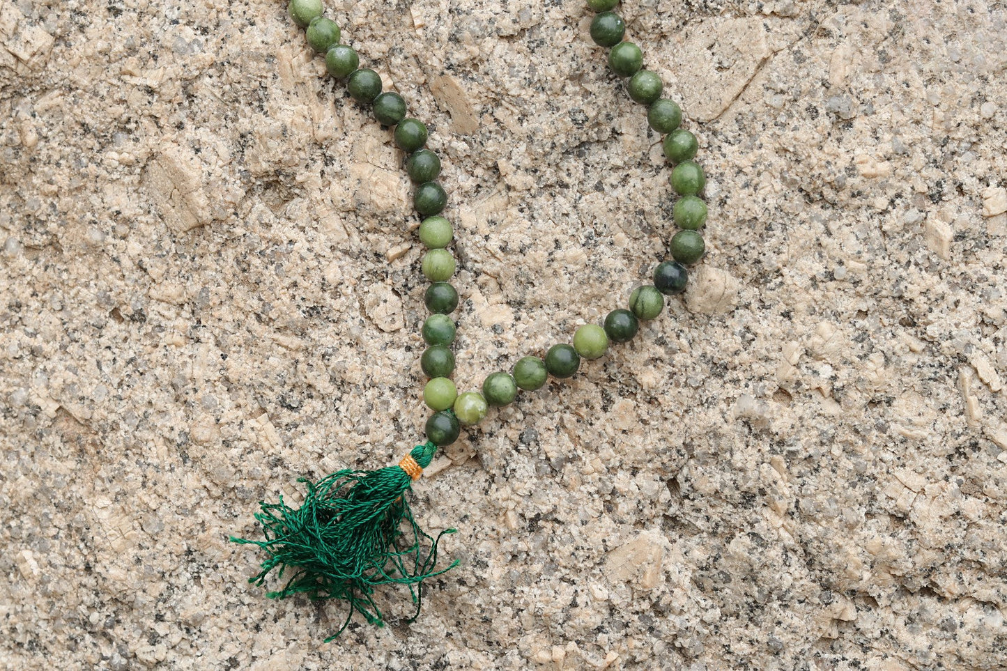 Nephrite Jade Prayer Beads | 108+1 beads | 08mm size | Spiritual Mala