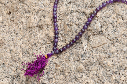 Deep Purple Amethyst Yoga Prayer Mala | 108+1 Beads | 8mm Beads | Spiritual Mala