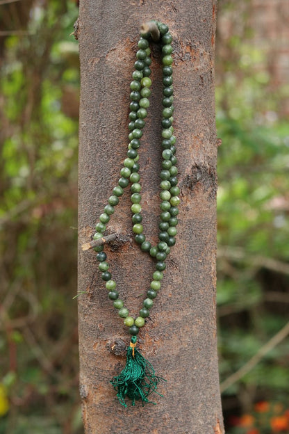 Nephrite Jade Prayer Beads | 108+1 beads | 08mm size | Spiritual Mala