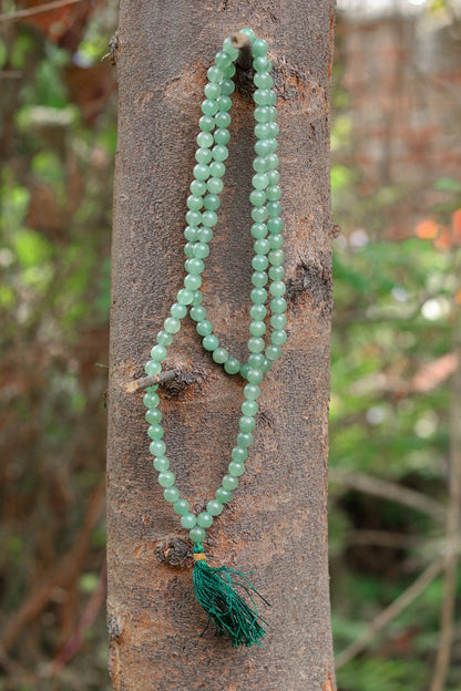 Green Aventurine Yoga Jaap 108 beads Mala | Prayer 8mm Beads | Spiritual Healing Beads