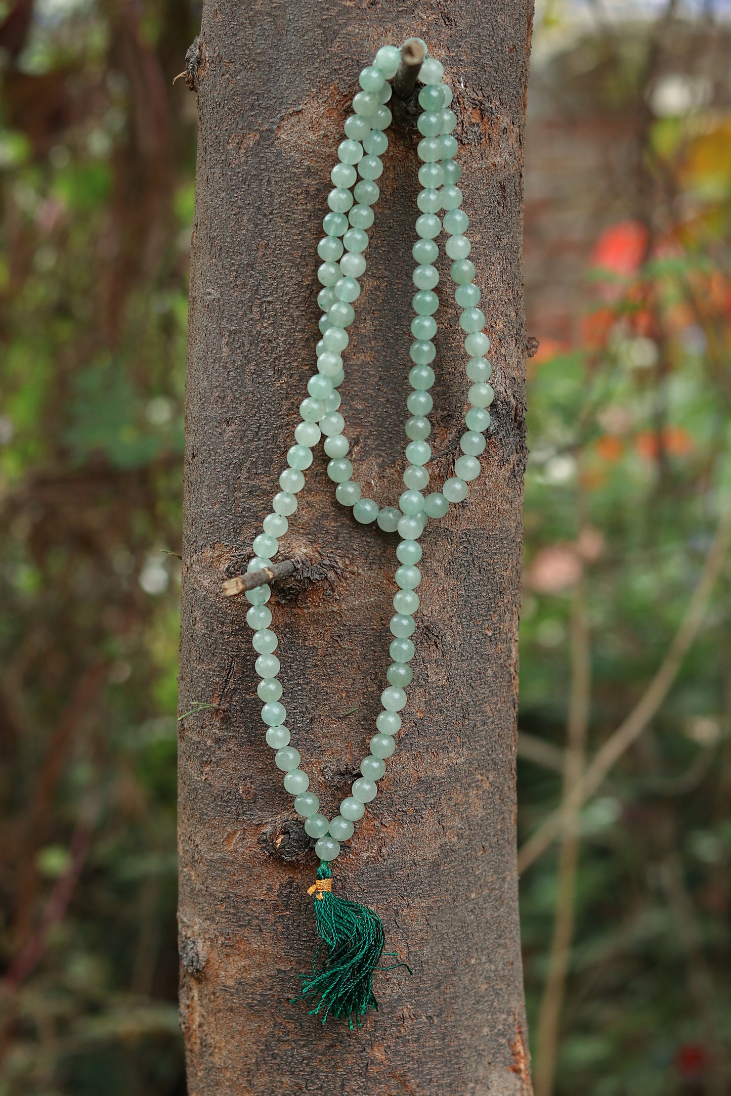 Green Aventurine Yoga Jaap Mala | 108+1 Beads | Spiritual 8mm Beads