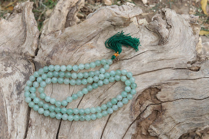 Green Aventurine Yoga Jaap Mala | 108+1 Beads | Spiritual 8mm Beads