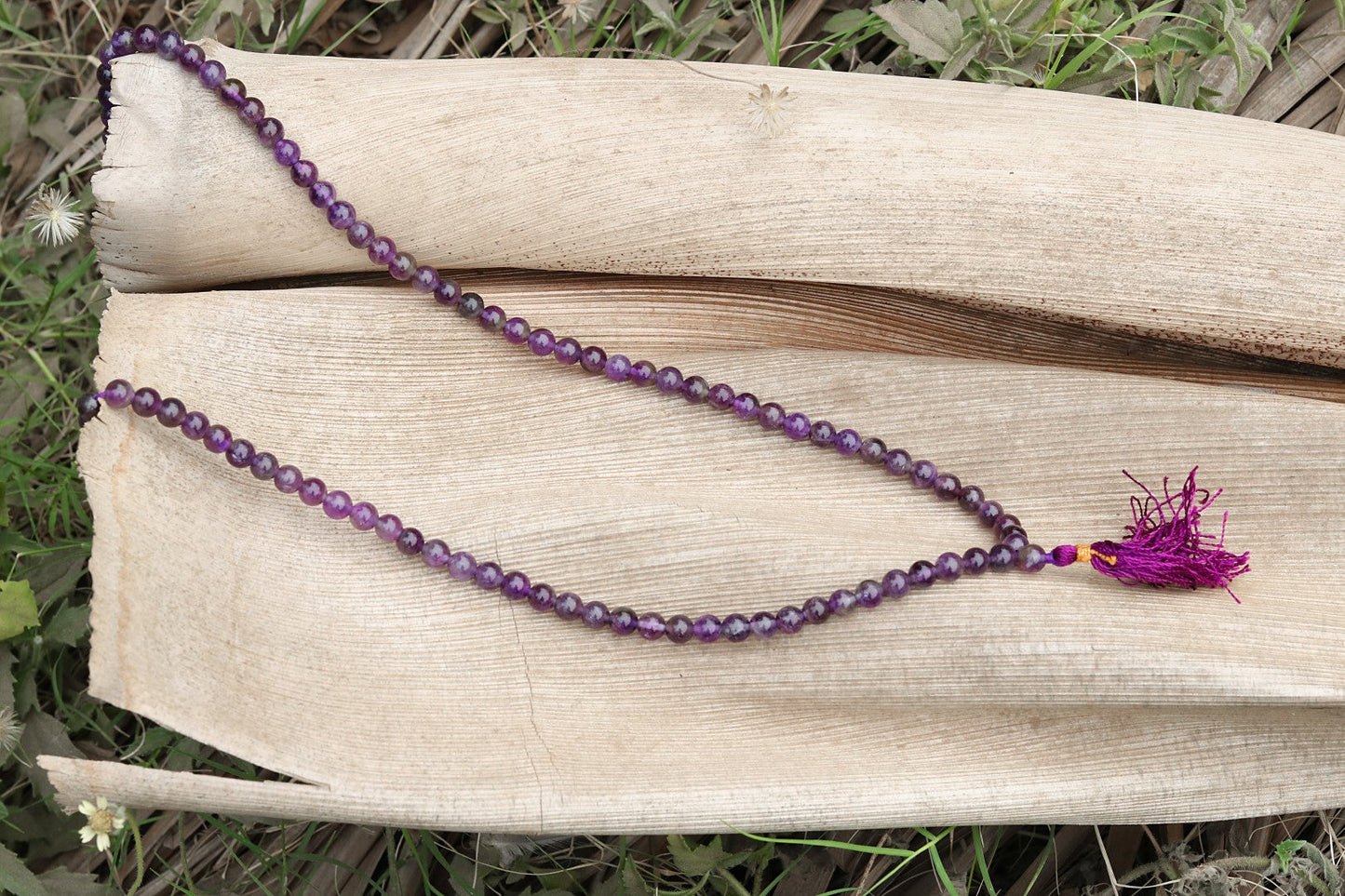 Deep Purple Amethyst Yoga Prayer Mala | 108+1 Beads | 8mm Beads | Spiritual Mala