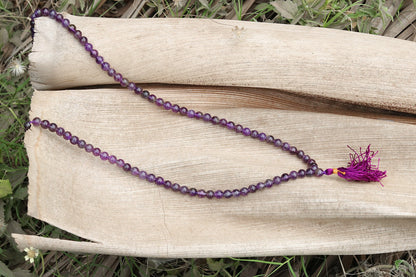 Deep Purple Amethyst Yoga Prayer Mala | 108+1 Beads | 8mm Beads | Spiritual Mala