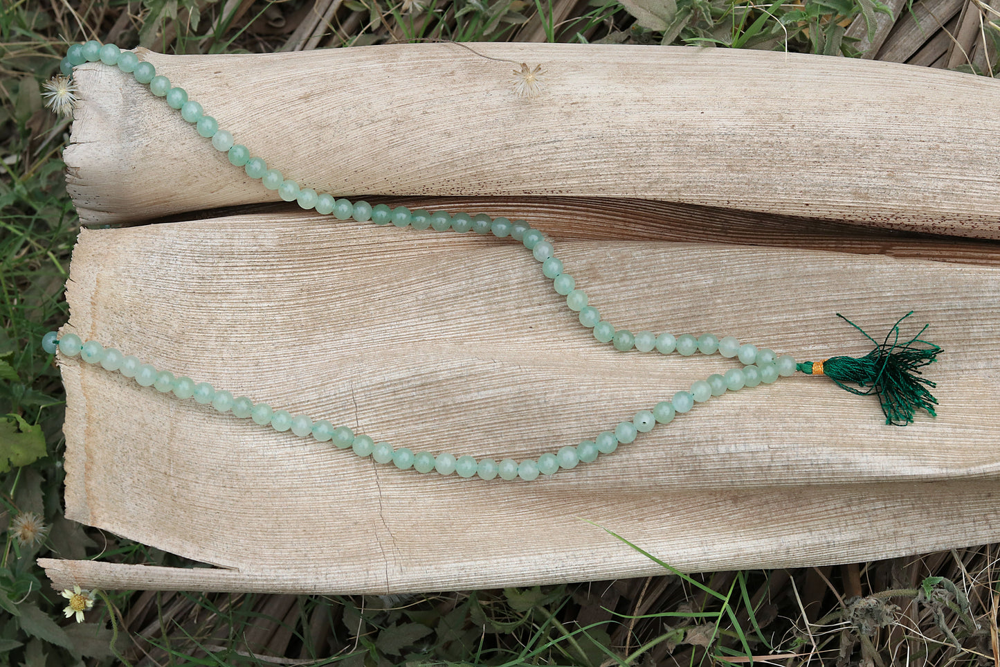 Green Aventurine Yoga Jaap Mala | 108+1 Beads | Spiritual 8mm Beads